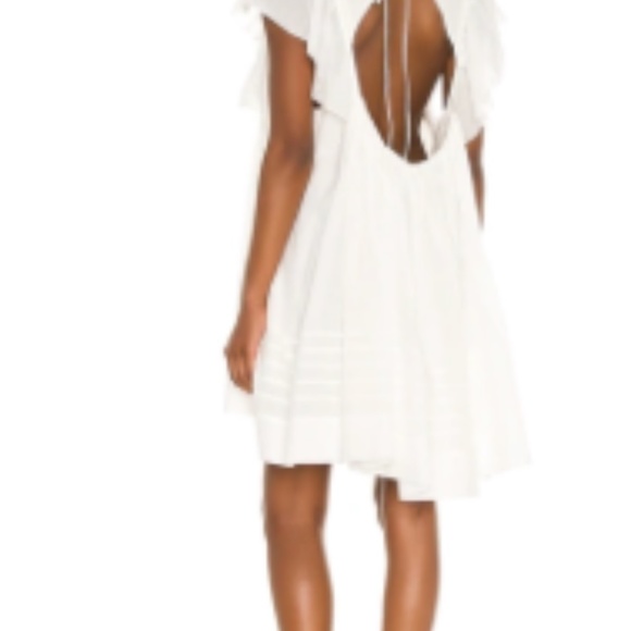 FREE PEOPLE Hailey Mini Dress With Frill Sleeves And Textured Stripe-white M - Picture 7 of 16